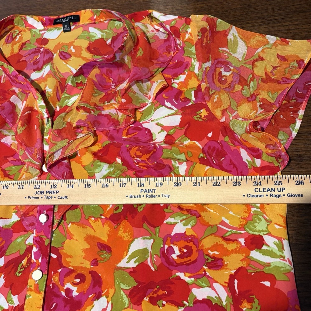 Notations Woman's Button Up Ruffle Front Blouse S… - image 8